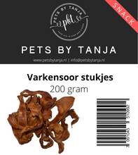 Afbeelding in Gallery-weergave laden, Varkensoor Stukjes 200 - 500 gram hondensnack