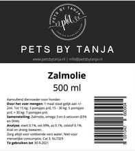 Afbeelding in Gallery-weergave laden, Zalmolie 500 ml supplement - Pets by Tanja
