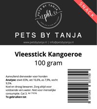 Afbeelding in Gallery-weergave laden, Vleessticks kangoeroe 100 gram hondensnack - Pets by Tanja