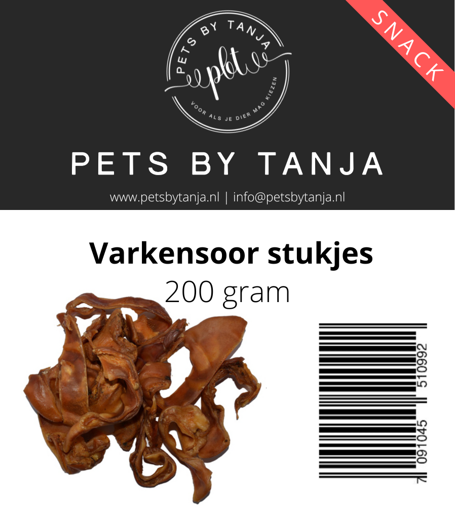 Varkensoor Stukjes 200 - 500 gram hondensnack