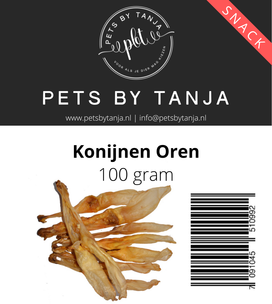 Konijnen Oren 100 gram hondensnack