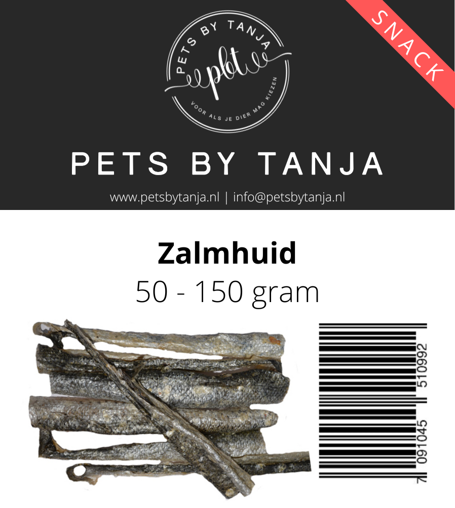 Zalmhuid 50 en 150 gram hondensnack