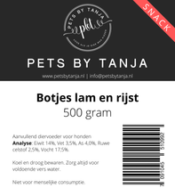 Afbeelding in Gallery-weergave laden, Botjes mix lam &amp; rijst 500 gram hondensnack
