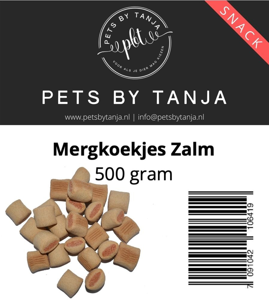 Mergkoekjes zalm 500 gram hondensnack - Pets by Tanja