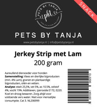 Afbeelding in Gallery-weergave laden, Jerkey strip met lam 200 gram hondensnack - Pets by Tanja
