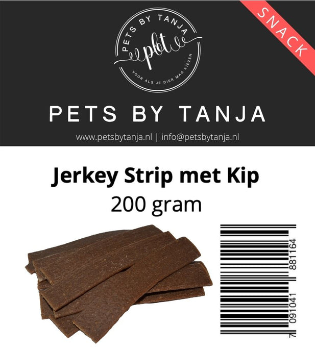 Jerkey strip met kip 200 gram hondensnack - Pets by Tanja