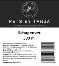 Afbeelding in Gallery-weergave laden, Schapenvet 500 ml supplement - Pets by Tanja
