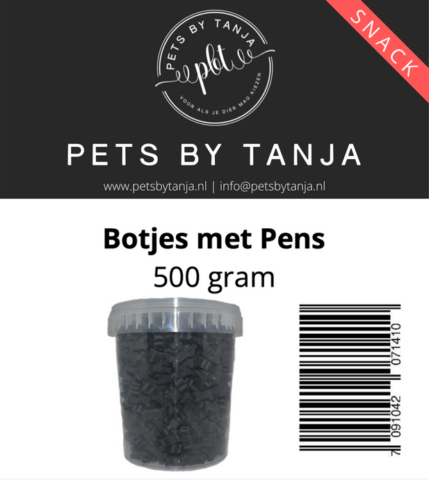 Pens Botjes 500 gram hondensnack - Pets by Tanja