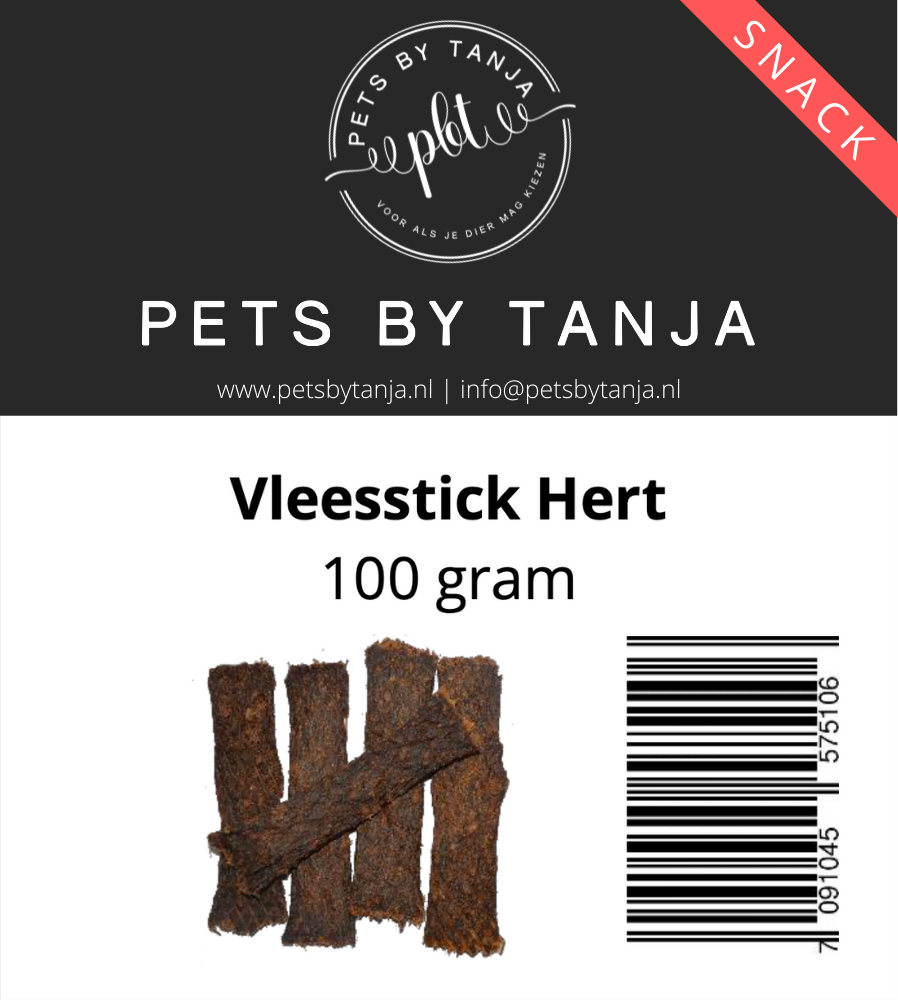 Vleessticks hert 100 gram hondensnack - Pets by Tanja