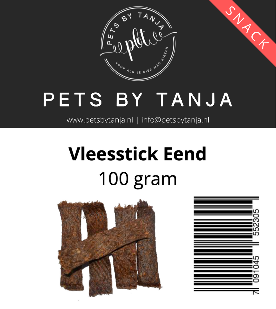 Vleessticks eend 100 gram hondensnack - Pets by Tanja