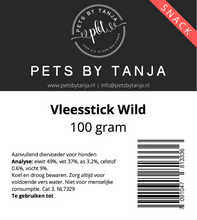 Afbeelding in Gallery-weergave laden, Vleessticks wild 100 gram hondensnack - Pets by Tanja
