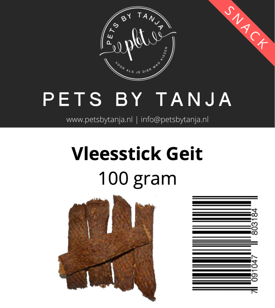 Vleessticks geit 100 gram hondensnack - Pets by Tanja