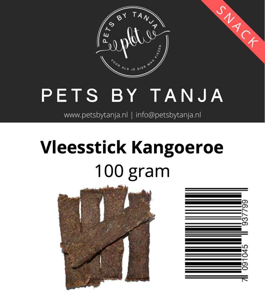 Vleessticks kangoeroe 100 gram hondensnack - Pets by Tanja