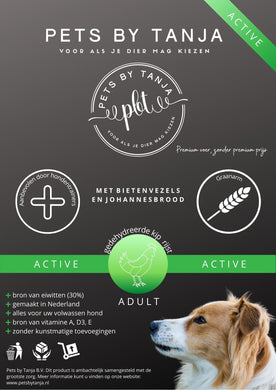 Active Adult gedehydreerde kip en rijst hondenvoer - Pets by Tanja