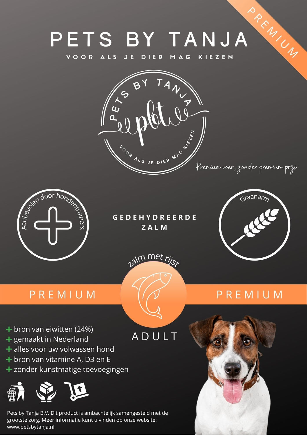 Premium Adult zalm rijst hondenvoer - Pets by Tanja
