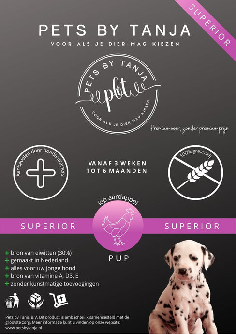 Superior Pup kip aardappel hondenvoer - Pets by Tanja
