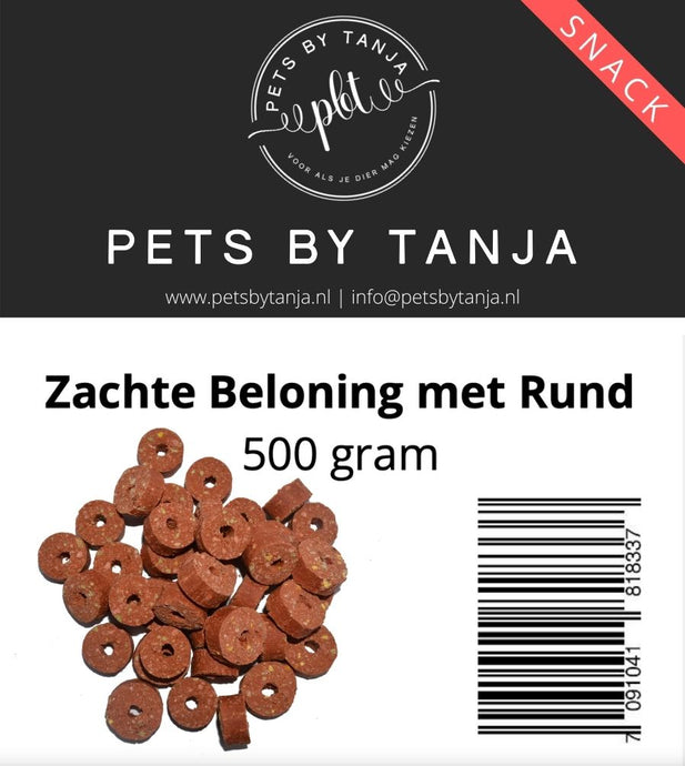 Zachte beloning met rund 500 gram hondensnack - Pets by Tanja